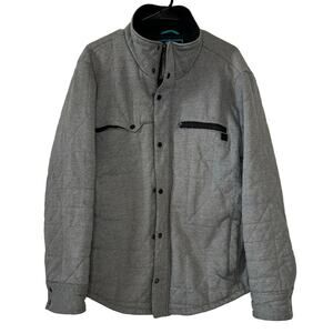 Hurley Covert Qulted Jacket Heather Grey Mens Sz Large Heavy Duty 2010 Button Up